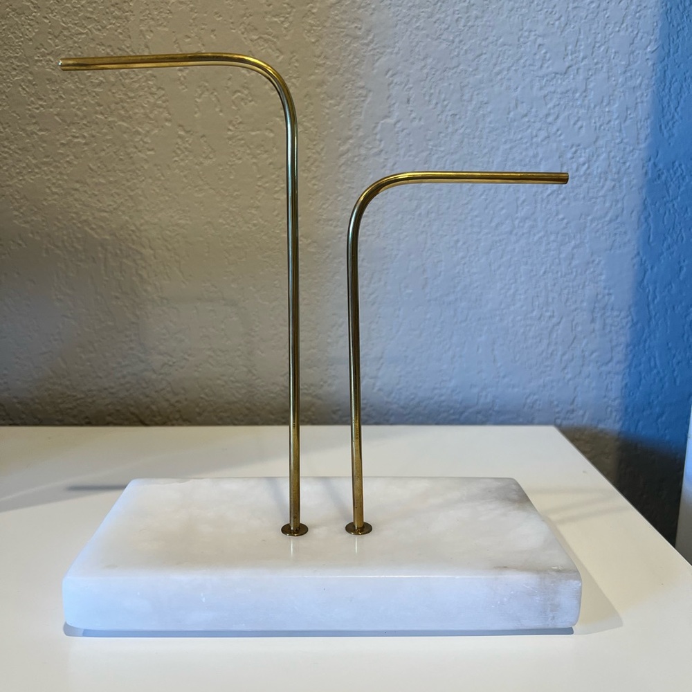 Chic Gold and White Jewelry Holder